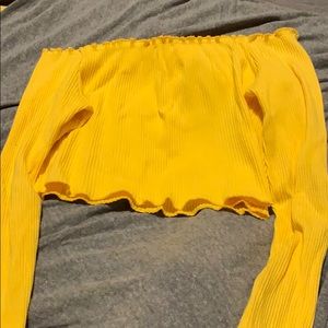 cropped yellow shirt